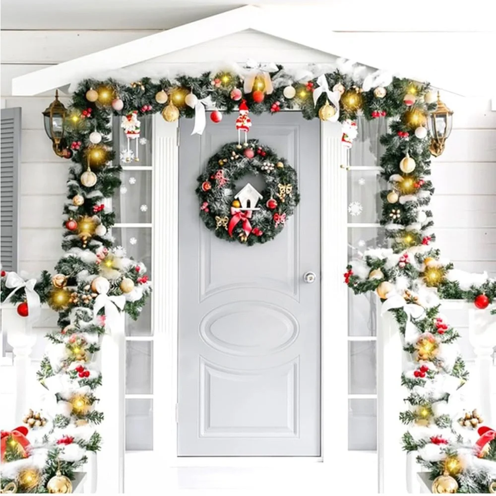 Festive Green and Red LED Holiday Garland - Unbranded